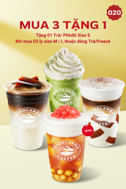 Khuyến Mãi Highlands Mua 3 tặng 1